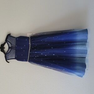 NWT Girls long navy dress